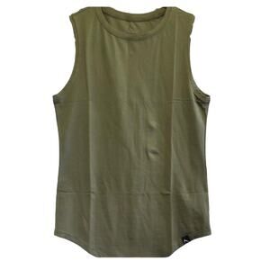 Rokwolf Women’s Pima Cotton Modal Lounge Escape Tank Shirt Olive Size Large